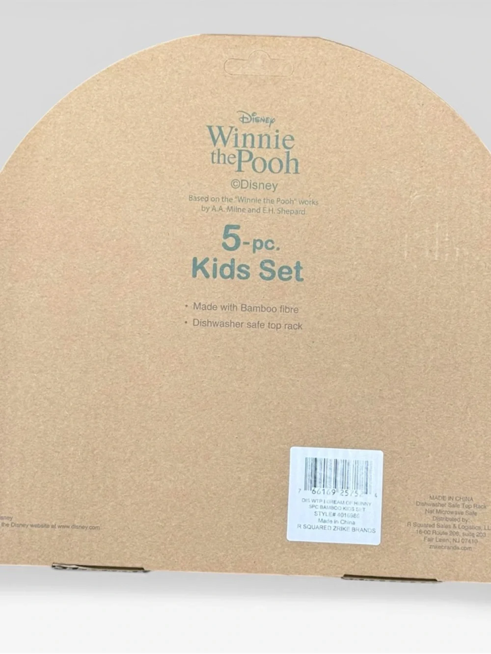 Disney Winnie The Pooh 5 Piece Kids Dish Set Bamboo Fiber New